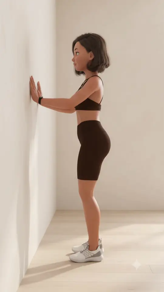 Wall-Supported Reverse Lunge demonstration